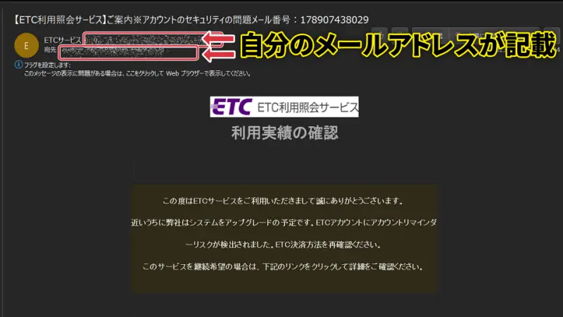 ETC利用照会サービス迷惑メール